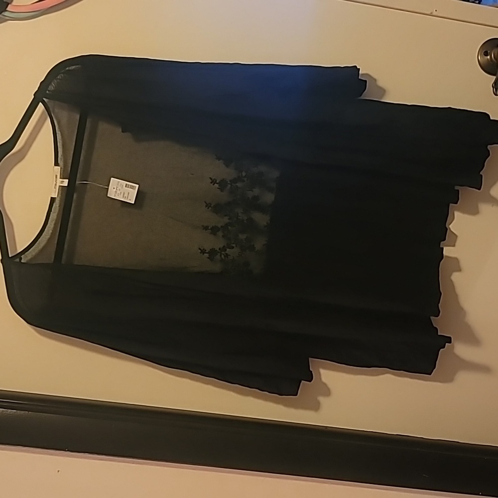 Maurices Black Sheer Cardigan
